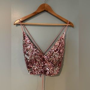 Motel rocks pink sparkly top